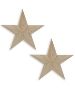 Set of 2 Unfinished Wooden Stars DIY Craft 4 Inches - £28.67 GBP