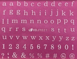 Nail Art 3D Decal Stickers Lowercase Alphabet White Letters &amp; Numbers HB... - £2.49 GBP