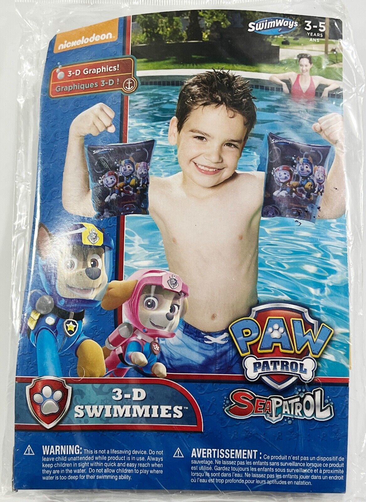 Nickelodeon Paw Patrol Sea Patrol 3D Graphics Arm Swimmies Floaties Infl... - $9.89