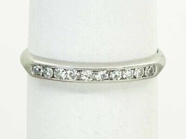 Estate 0.25ct tw Channel Natural Diamond Platinum Band Ring Size 5.5 - £959.04 GBP