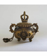 Rare Tibetan Bhairab/Dragon Hanging Incense Burner Cauldron - Made in Nepal - $349.99
