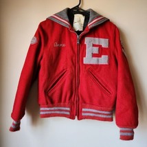 Vintage 1986 Letterman Jacket Womens Size Small Coat Red Gray East High School - £29.89 GBP