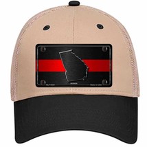 Georgia Thin Red Line Novelty Khaki Mesh License Plate Hat - £23.17 GBP