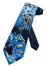 Mens Dolphins Tropical Fish Under the Ocean Aquatic Life Marine Biology Necktie - £15.78 GBP