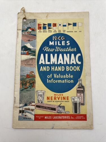 1940 Vintage Miles Co. Alka Seltzer New Weather Almanac Hand Book Mailer - £11.47 GBP