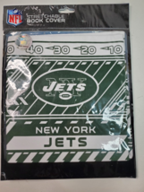 NFL New York Jets Stretchable Book Cover NEW for Books up to 8x10&quot; Green &amp; White - £7.87 GBP