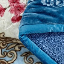 Blue 3Pcs Sherpa Flannel Blanket Pillow Korean Embossed Blanket - £95.90 GBP
