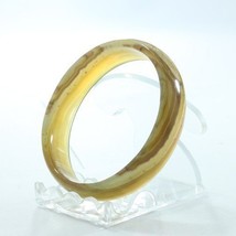 Bangle Banded Quartz Striped Agate Brown Yellow Stone Bracelet 7.2 inch 58 mm - £44.07 GBP