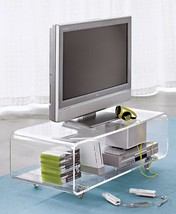 Acrylic TV stand 48&quot; x 20&quot; x 20&quot; on wheels - £628.51 GBP