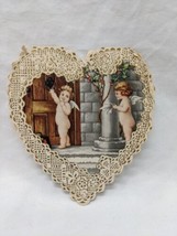 Antique 1900s Cherubs Knocking On Door Embossed Valentines Day Card - £9.39 GBP