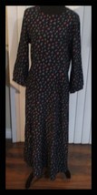 Loft Size 6 Navy Blue Floral Print Long Dress Zip Up Back - $19.79