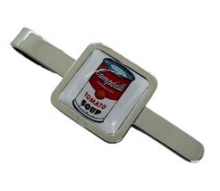 Unique CAMPBELLS TOMATO SOUP TIECLIP art HANDMADE tie bar slide MEN icon... - $12.55