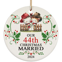 Our 44th Years Christmas Married Ornament Gift 44 Anniversary Cute Cat Couple - $15.79