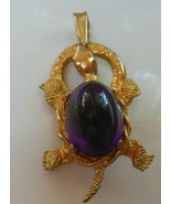 Vintage Purple Jelly Belly Turtle Pendant 2.3/4&quot; Long - $48.07 CAD