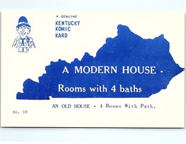 Postcard Kentucky Komic Kard A Modern House Rooms With 4 Baths An Old House - £2.25 GBP