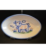 Country Scene Blue by M A HADLEY COW 11.25&quot; Oval Serving Platter - $125.79 CAD