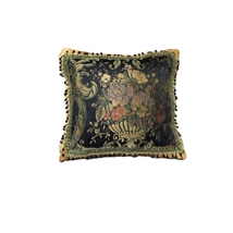 Luxury Pillow, Royal Design, High Quality Tapestry Fabric Flower in Vase, 18x18&quot; - £55.32 GBP