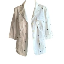 NEW CHARTER CLUB WHITE STARFISH PRINT JACKET BLAZER SZ S/M - $515.92 MXN