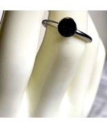 Silver Tone &amp; Black Ring Size 7 - $14.95 CAD