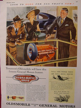 1945 Esquire Advertisement WWII Era Oldsmobile JAMES E. PEPPER Bourbon Whiskey - £5.06 GBP