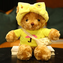Stuffed Soft Teddy Bear Plush Toys Cute Animal Bear With Clothes Hat Dolls Lovel - £22.86 GBP