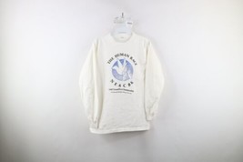 Vtg 80s Mens Small Spell Out The Human Race NEAC 8K Running Long Sleeve T-Shirt - £38.80 GBP