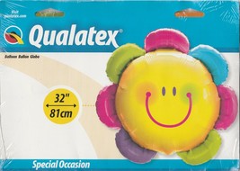 Qualatex Smiley Happy Flower 32&quot; Foil Balloon - £7.93 GBP