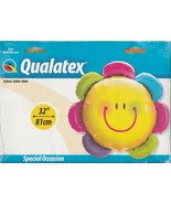 Qualatex Smiley Happy Flower 32&quot; Foil Balloon - £7.57 GBP