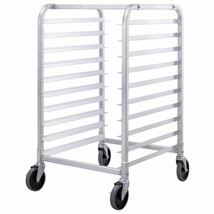 10 Sheet Aluminum Bakery Rack Commercial Cookie Bun Pan Kitchen w/Wheel - £135.08 GBP