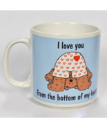 Vintage Russ Coffee Mug I Love You From The Bottom Of My Heart Teddy Bear - $461.55 MXN