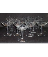 12  Vintage Etched Cut Floral Glass  CHAMPAGNE Bar Glasses 5&quot;  6oz - $1,805.65 MXN