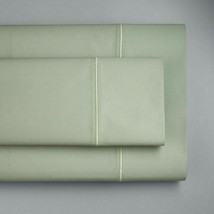 Vera Wang Green Embroidered 800tc Pima Cotton Queen Flat Sheet - £37.56 GBP