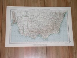 1927 Vintage Map Of Australia Melbourne Sydney Canberra - £14.19 GBP