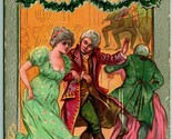 Traditional Dance Scene A Happy New Year Foiled Embossed UNP DB Postcard... - $10.84