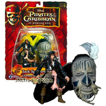 Yr 2007 Pirates of the Caribbean 4&quot; Figure JACK SPARROW &amp; Cannibal Shrunken Head - £31.89 GBP