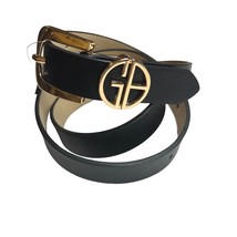 Giani Bernini Signature Buckle Panel Belt Black Size XL New - $23.14