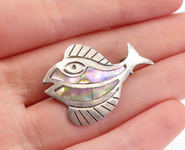 TAXCO MEXICO 925 Silver - Vintage Abalone Shell Fish Motif Brooch Pin - BP2154 - £28.57 GBP