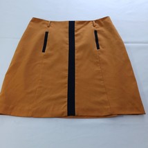 Worthington Women&#39;s Black &amp; Orange Back Zipper Belt Loop Skirt Size 14 - €8,89 EUR