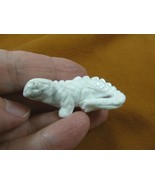 Y-LIZ-CH-559) White Howlite CHAMELEON LIZARD gemstone gem carving lizard... - $19.22 CAD