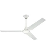 Modern Industrial Style Ceiling Fan And Wall Control, 56 Inches, White Finish, - $113.96