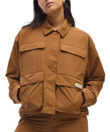 Halfdays Women&#39;s Nan Field Jacket Full Zip Nuthatch Snap Button Size Medium - €85,79 EUR