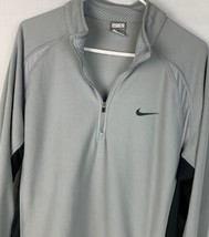 Nike Fleece Sweatshirt 1/4 Zip Swoosh Logo Pullover Lightweight Gray Men... - $29.99