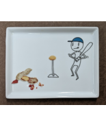 Crate &amp; Barrel Oliver Appetizer Plate, Peanut/Baseball, 5&#39;&#39;x6.5&#39;&#39;, 2012 - $18.80
