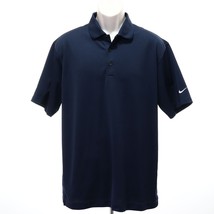 Nike Golf Men&#39;s Dri-Fit Polo Shirt L Large Navy Blue Short Sleeve Wickin... - £19.91 GBP