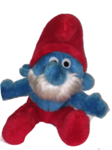 Peyo Smurfs Vintage Papa Smurf 11&quot; Plush Stuffed Toy Red Hat Pants 1979 70s Toys - £11.80 GBP