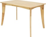 Mid-Century Solid Rubberwood Rectangle Kitchen Table - Natural Sunnydaze... - $220.95