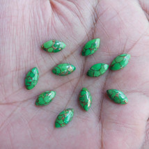 Gtl certified 5x10 mm marquise gemstone copper green turquoise lot 30 pi... - $24.83