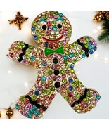 Gingerbread Man Brooch Necklace Pendant - Winter Fashion Statement Piece - $16.17 CAD