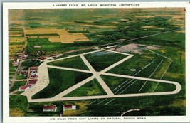 Aerial View Postcard Lambert Field Municipal Airport St. Louis, Missouri - £8.79 GBP
