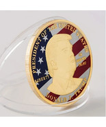 45th US President Donald J. Trump 2024 Gold Plated Commemorative Challen... - £6.22 GBP